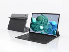 В настоящее время S13 Neo доступен на AliExpress по цене 576 долларов. На фотографии: рекламное изображение, демонстрирующее переднюю и заднюю часть трансформируемого устройства с присоединенной магнитной клавиатурой.