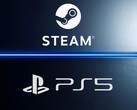 Показан баннер с логотипами Steam и PS5 (Источник изображения: Steam, Sony PlayStation с правками)