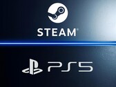 Показан баннер с логотипами Steam и PS5 (Источник изображения: Steam, Sony PlayStation с правками)