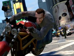 Изображение из GTA IV, на котором изображен Нико Беллик на красном мотоцикле. (Источник изображения: Steam) 