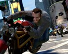 Изображение из GTA IV, на котором изображен Нико Беллик на красном мотоцикле. (Источник изображения: Steam) 