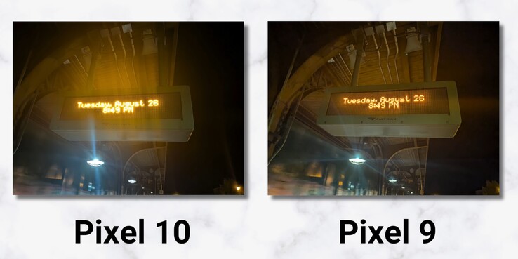 Пример изображения, сравнивающего Pixel 10 с Pixel 9 (Источник изображения: 9to5Google через Youtube)