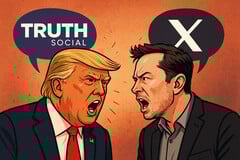 Трамп и Маск теперь клевещут друг на друга в своих социальных сетях. (Источник изображения: AI generated)