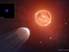 Концептуальное изображение планеты TOI 1227 b и ее звезды (Источник изображения: NASA, CXC, SAO и M. Weiss; обрезано)