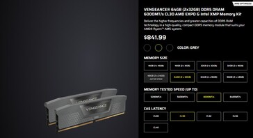 Предыдущая цена комплекта оперативной памяти Corsair Vengeance 64GB DDR5. (Источник изображения: web.archive)