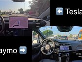 Tesla FSD 13 против Waymo drive (Источник изображения: WholeMars/YT)