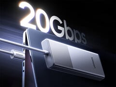 Версия корпуса для SSD с пропускной способностью 10 Гбит/с стоит $29.99. На изображении: рекламное фото, подчеркивающее скорость передачи данных 20 Гбит/с у другой модели.