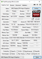 Показания GPU-Z для Radeon Vega 8