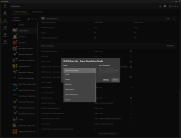 Вручную выберите нужный режим DLSS. (Источник изображения: Notebookcheck)