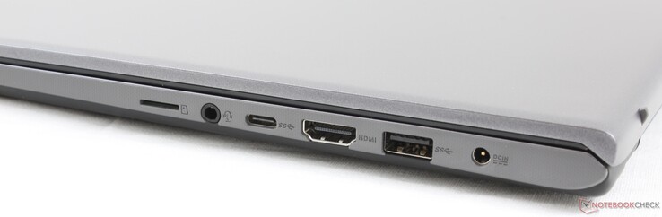 Правая сторона: слот microSD, аудио разъем, USB Type-C 3.1 Gen. 1, HDMI, USB Type-A 3.1 Gen. 1, разъем питания