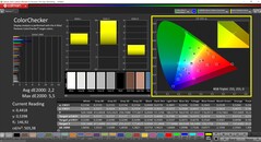 CalMAN ColorChecker (профиль: Native, целевое цветовое пространство: P3)
