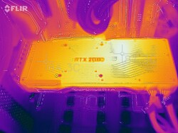 Карта нагрева RTX 2080 SUPER FE при стресс-тестировании с заводским TGP