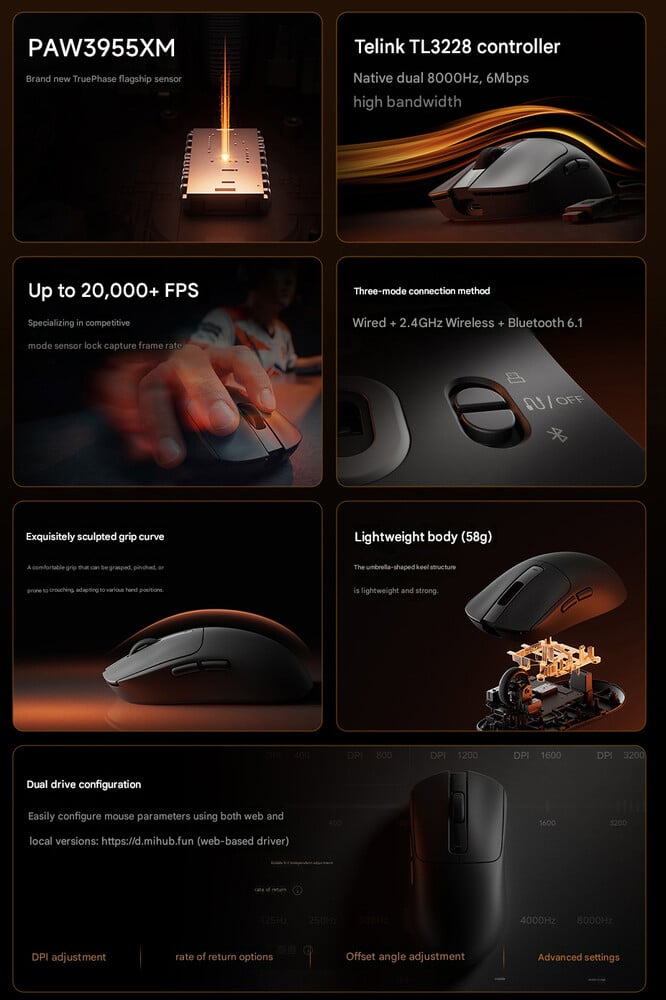 Основные характеристики Xiaomi Gaming Mouse 2 (машинный перевод)