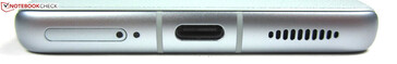 Нижняя грань: лоток SIM, микрофон, порт USB Type-C 2.0, динамик