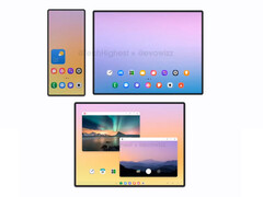 Модель Galaxy Z TriFold будет складываться иначе, чем существующие модели Huawei Mate XT. (Источник изображения: via @TechHighest)