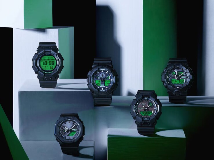 Часы Casio G-Shock Black и Electro Green