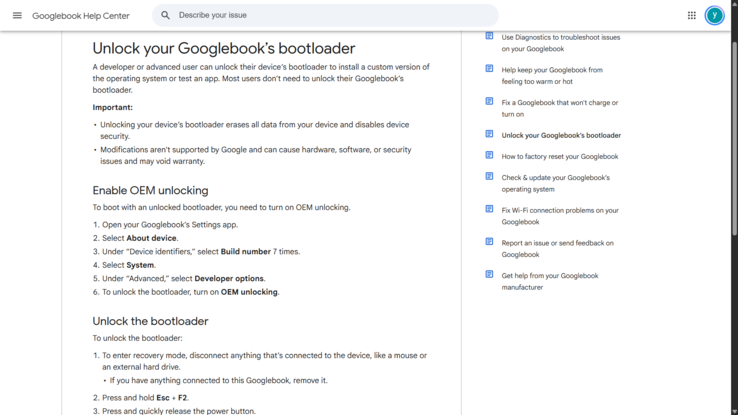 Google описывает процедуру разблокировки загрузчика на GoogleBook