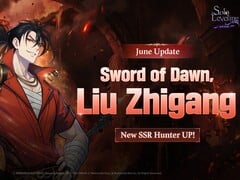 Официальный промо-арт для баннера персонажей Sword of Dawn, представляющий охотника SSR Лю Чжигана.