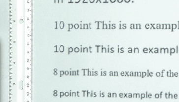 Никаких радужных артефактов вокруг проецируемого текста. (Источник изображения: Notebookcheck)