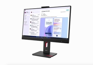 Вид спереди нового монитора Lenovo ThinkVision T32UD.