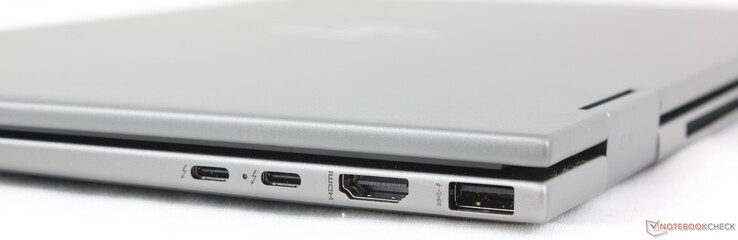Справа: 2x USB-C Thunderbolt 4 w/ DisplayPort + Power Delivery, HDMI 2.1, USB-A (10 Гбит/с)