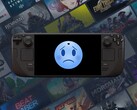 Steam Deck OLED дисплей с грустным лицом