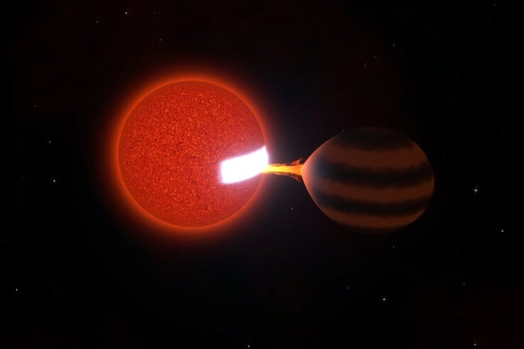 Художественная иллюстрация системы ZTF J0440+2325.