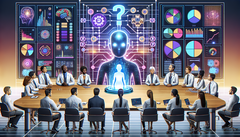 Исследовательская встреча ИИ (Сгенерировано с помощью DALL-E 3)