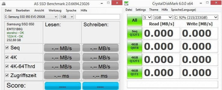 Будем использовать AS SSD и CrystalDiskMark