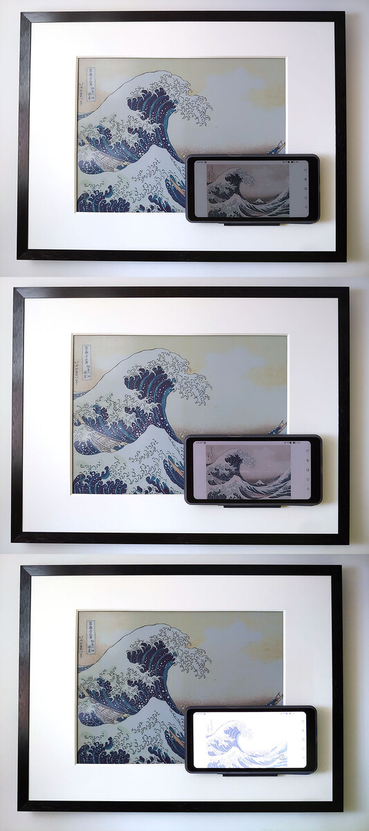 Уровни яркости 0, 16 и 32. Затененное окно. (На фотографии букс вымывается, но в реальности выглядит нормально)