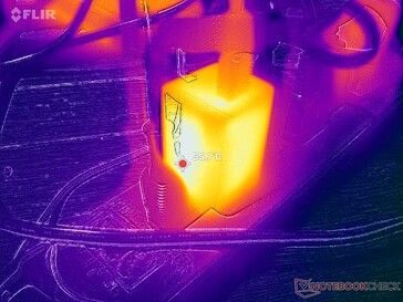 Температура адаптера переменного тока достигает более 56 C при работе с высокими нагрузками