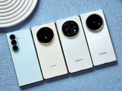 Galaxy Z Fold7, Magic V5, Find N5 и X Fold5, слева направо. (Источник изображения: Ice Universe)