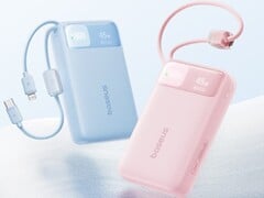 Внешний аккумулятор Baseus EnerFill FC11 в синем и розовом цветах.