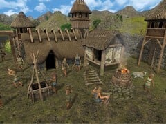 Изображение, на котором показаны здания в игре «Dawn of Man».