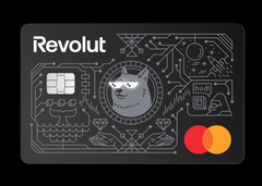 Карта Revolut Mastercard со светодиодами. Во время оплаты загораются «глазки».
