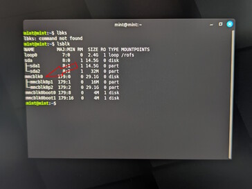 Использование lsblk для идентификации внутренних устройств хранения данных