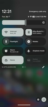 Тень уведомлений с быстрыми настройками
