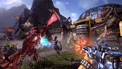 Скриншот Borderlands 2, на котором изображены монстры, сражающиеся с Зеро