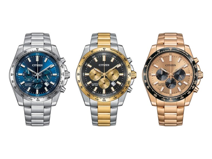 Слева направо: часы Citizen AN8230-59M, AN8234-58E и AN8236-52P