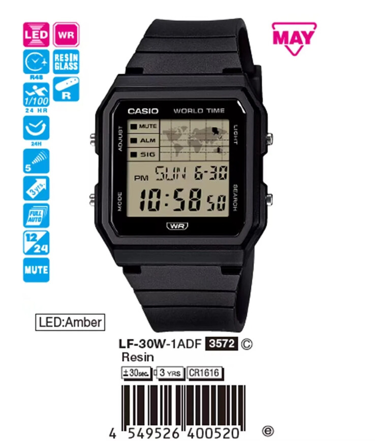 Часы Casio LF-30W-1A. (Источник изображения: Watchstore.vn)