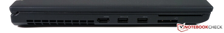 Левая сторона: HDMI 2.0, 2x USB type-A 3.1 Gen 1, картридер, считыватель смарт-карт