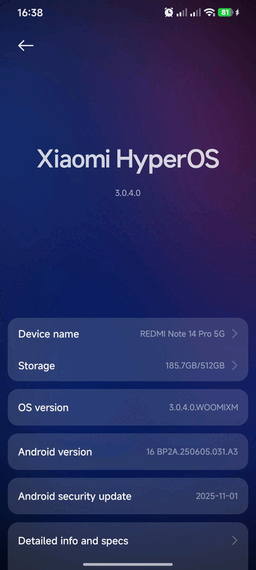 Redmi Note 14 Pro 5G под управлением HyperOS 3 (Источник изображения: r/HyperOS через Reddit)