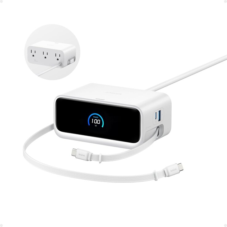 Зарядная станция Anker Nano (7-в-1, 100 Вт) в белом цвете. (Источник изображения: Anker)