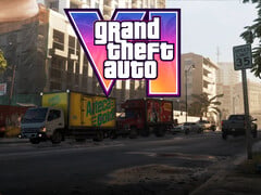 Баннер игры GTA 6, на котором изображён дорожное движение в Вайс-Сити