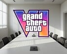 Логотип GTA 6, представленный в конференц-зале