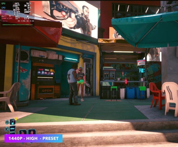 Игра «Cyberpunk 2077» запущена в SteamOS с разрешением 1440p и настройками «Высокое»