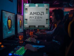 Процессор AMD Ryzen 7 9800X3D показан в интернет-кафе (Источник изображения: AMD с правками)
