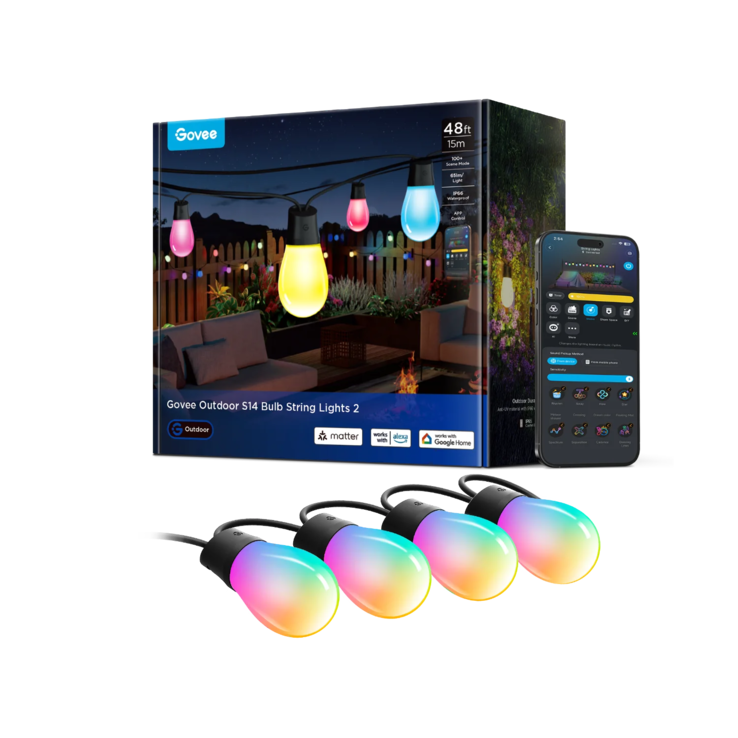 Govee Smart Outdoor S14 Bulb String Lights 2. (Источник изображения: Govee)