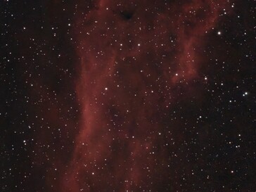 NGC 1499 (800 сложенных фотографий) после уменьшения шума в приложении Dwarflab.