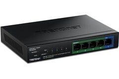 Безвентиляторный мультигигабитный коммутатор TPE-BG350 от компании Trendnet выполнен в прочном металлическом корпусе